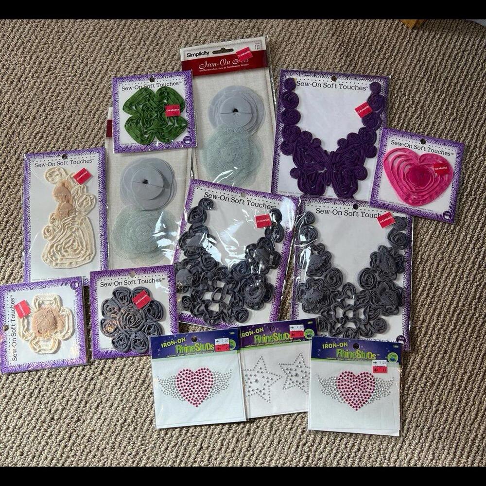 13 iron on embellishments